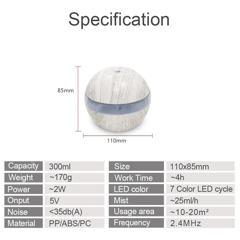 300ml Ultrasonic Humidifier